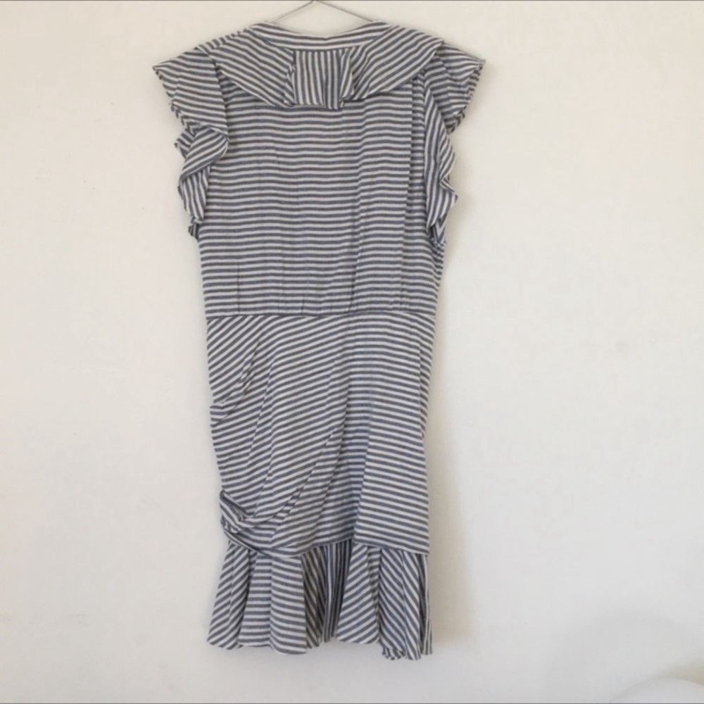 Veronica Beard Kai Striped Button Front Ruffle Mi… - image 3